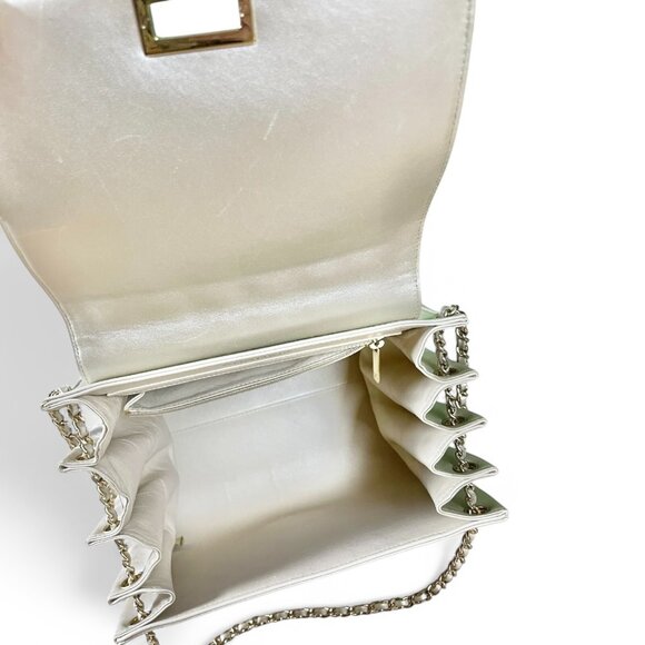 CHANEL Chocolate Bar Soft Gold Chain Bag Shoulder Crossbody 2 Way Metallic CC - Picture 14 of 16